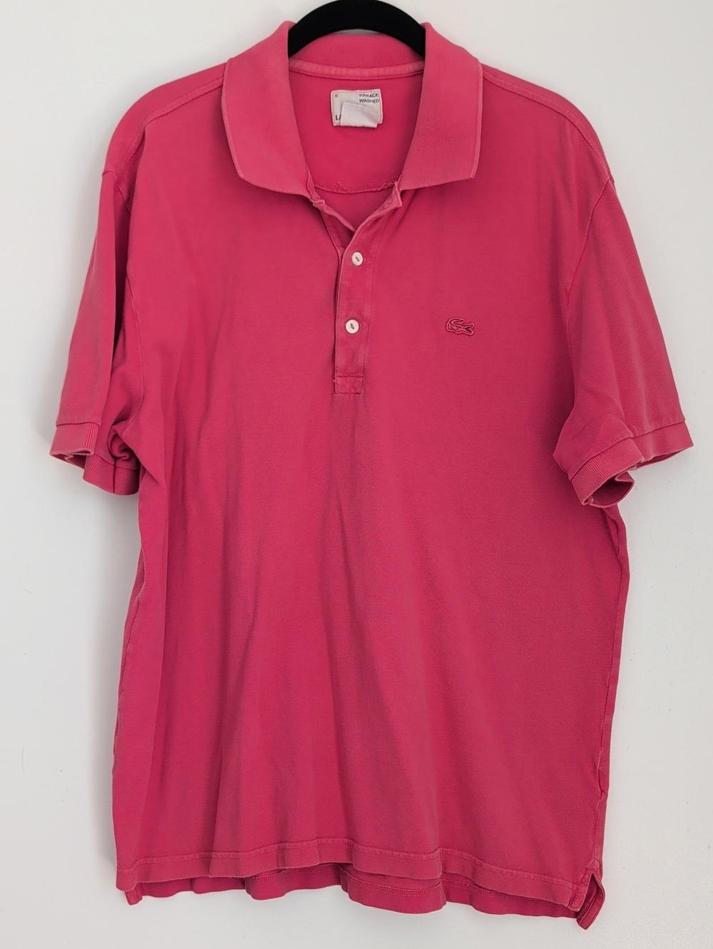 Y2K Lacoste Pink Vintage Washed Collared Shirt Size 6 (XL)